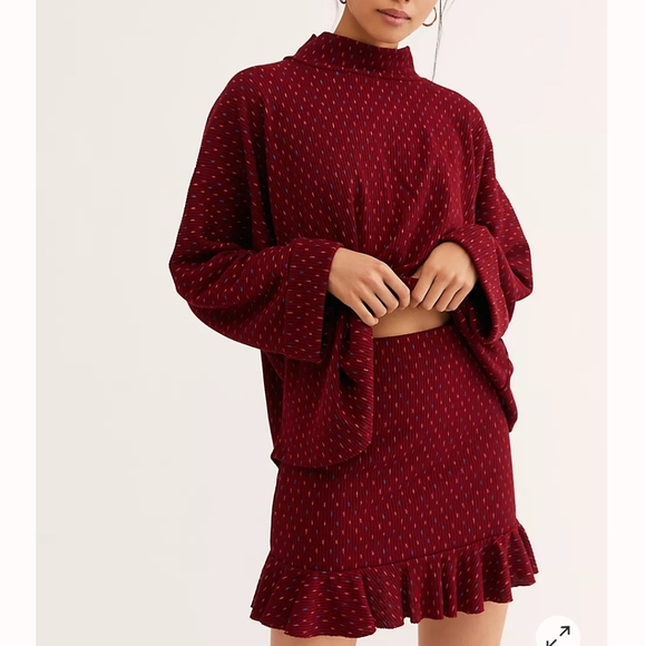 Free People Dresses & Skirts - Free People Set the Mood Dotted Knit Sweater Skirt Set